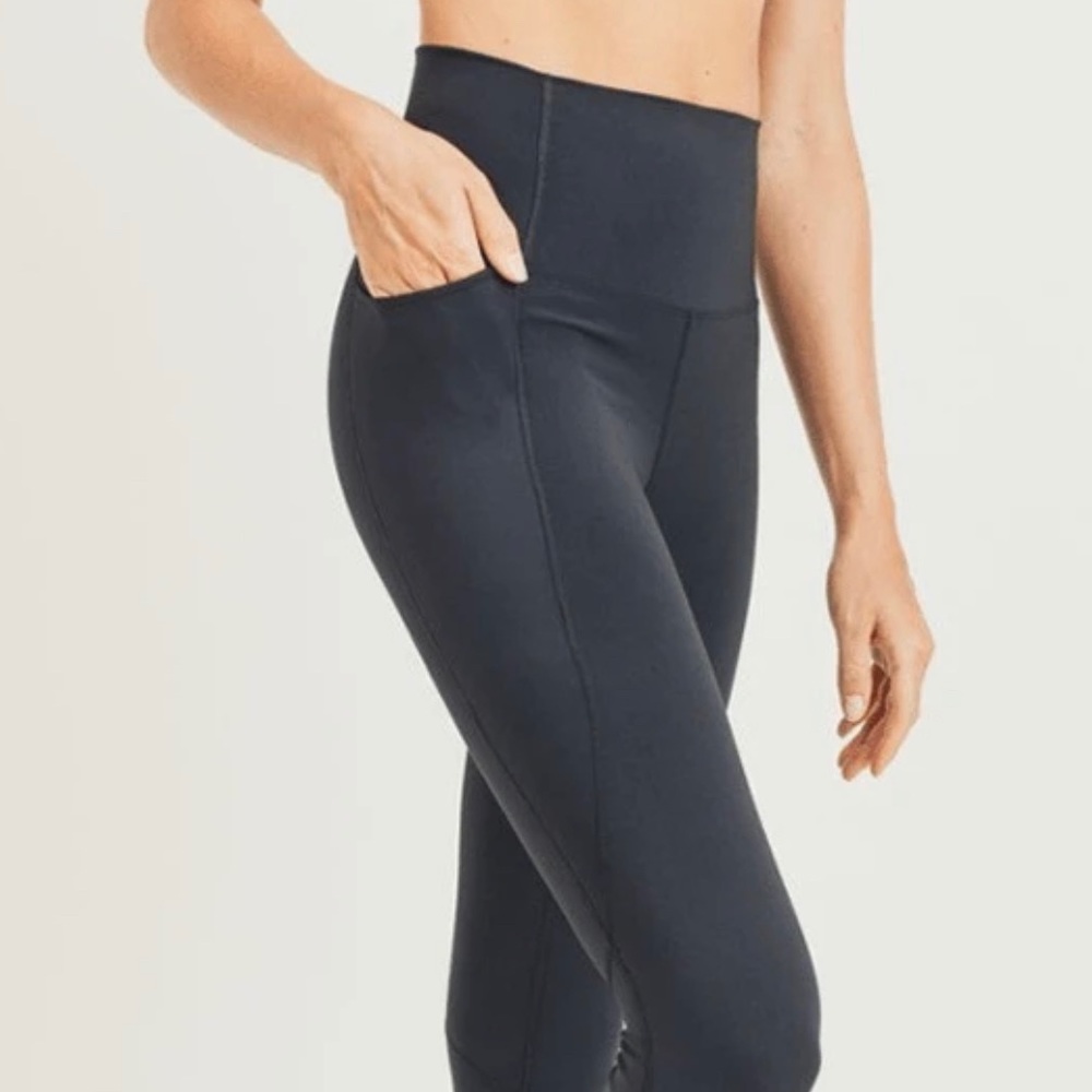 High Waistband Side Pockets Compression Leggings